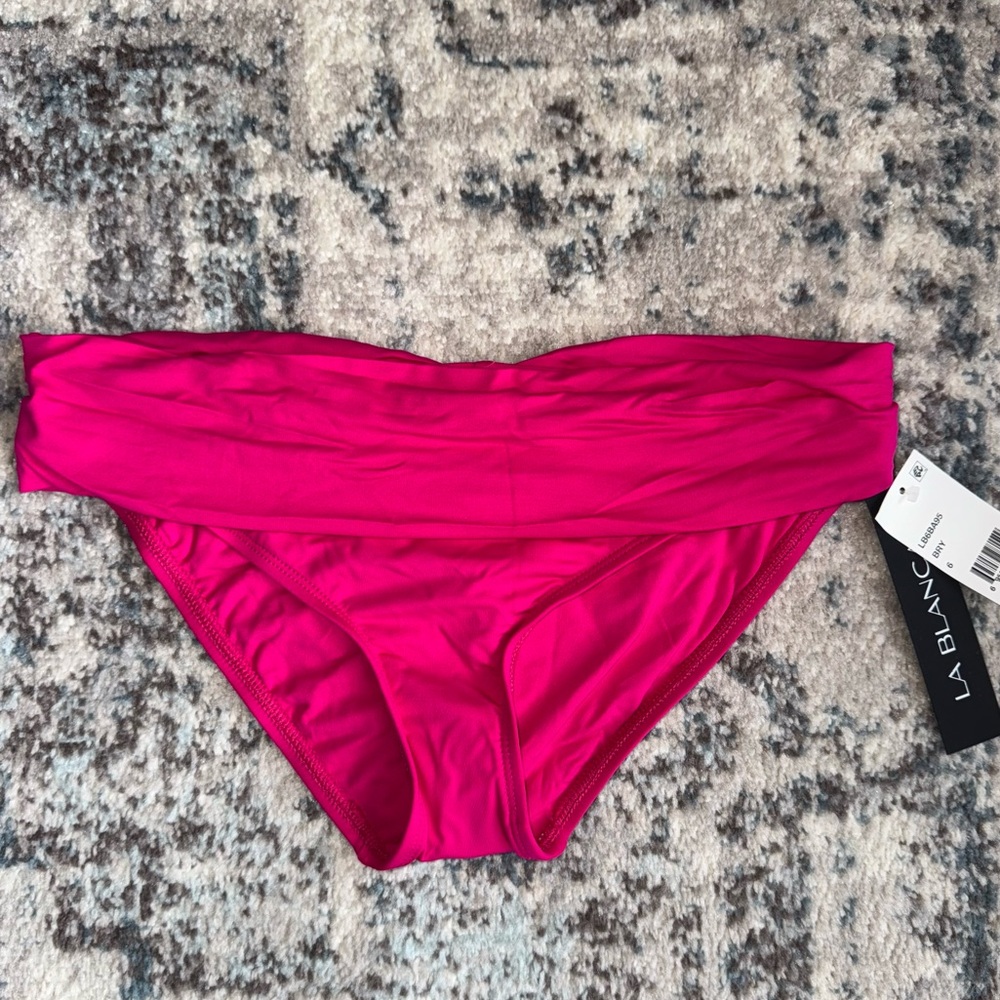 La Blanca Island Goddess Hipster Bikini Bottoms Berry Pink NWT